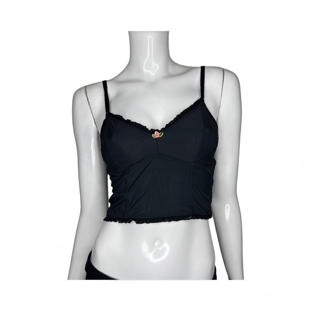 🤑 5/$25 SHEIN Black Spaghetti StrapCrop Top